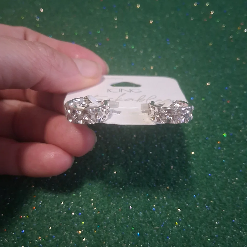 Icing Stackable Silver Earrings - Picture 2 of 5